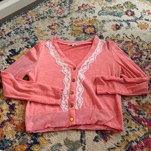 Charlotte Russe Red and white stripped Cardigan